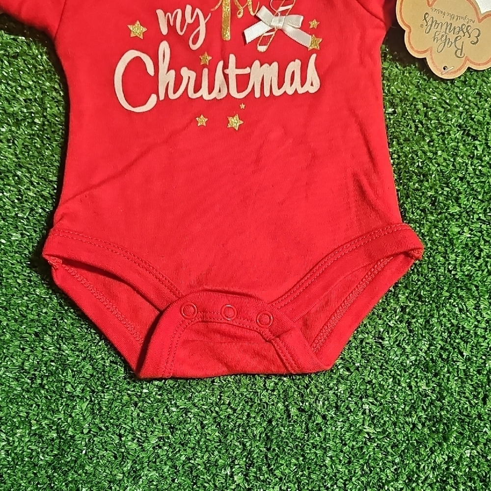 Baby Essentials Festive Red Christmas Bodysuit - Picture 5 of 6